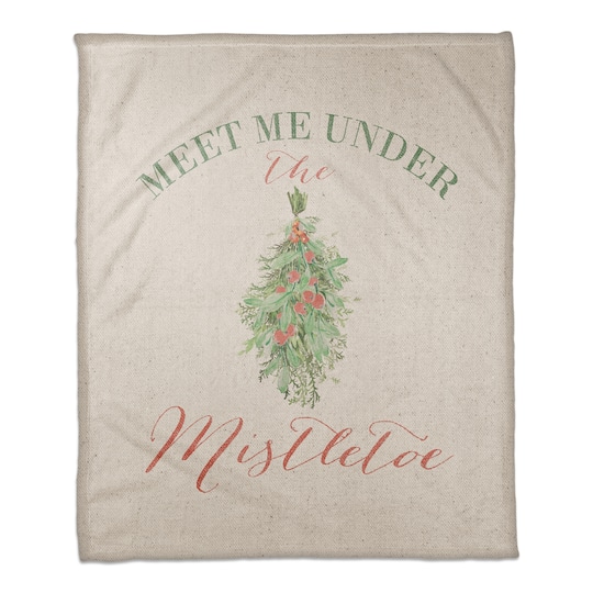 Meet Under Mistletoe 50x60 Coral Fleece Blanket